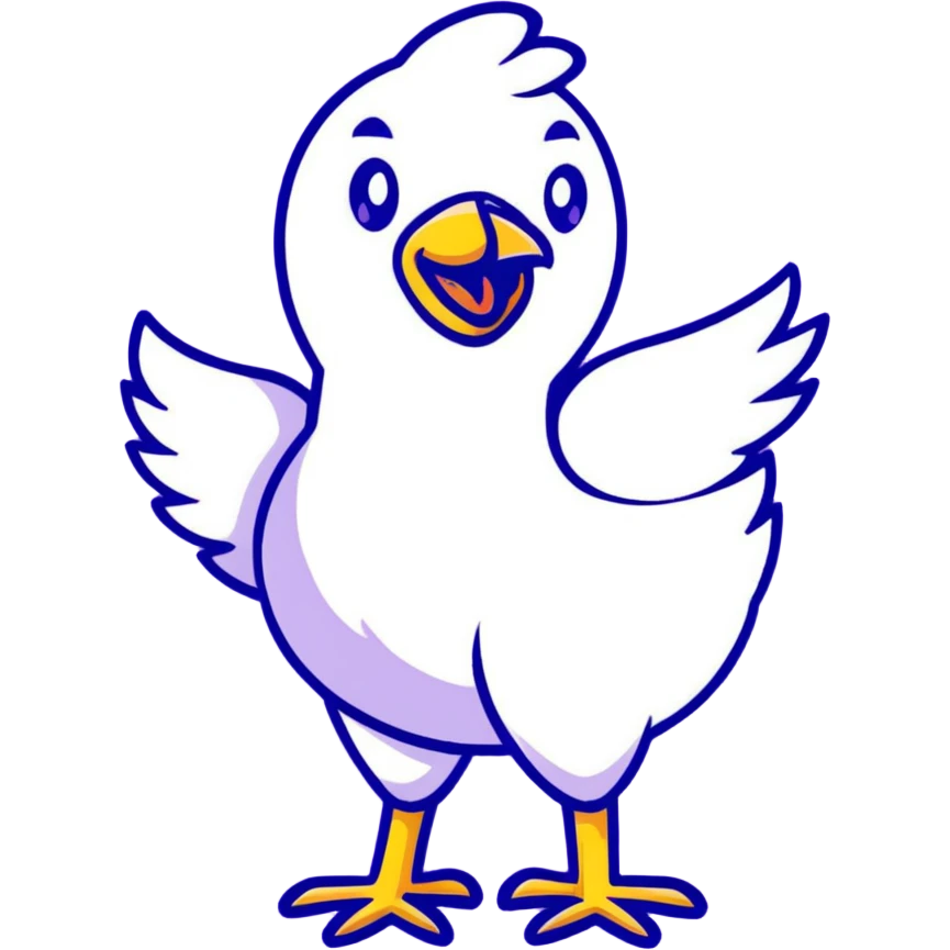 shouting long neck yellow chicken emoji
