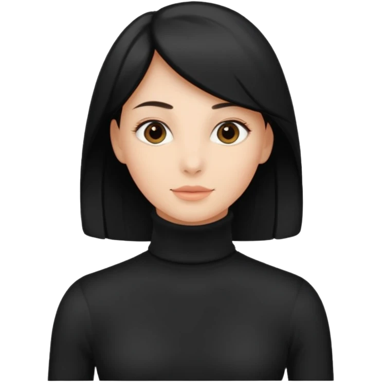 generate an ios genmoji of a black turtleneck emoji