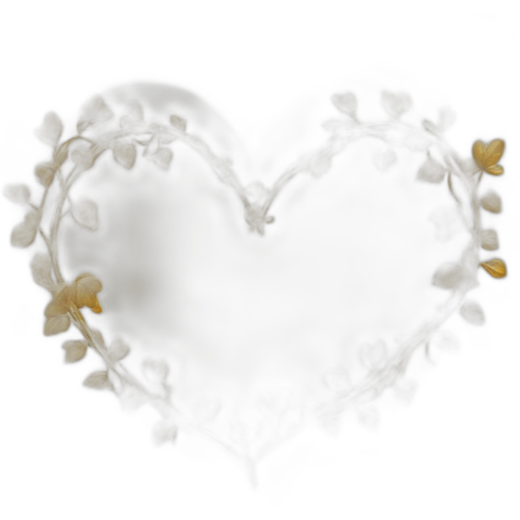 heart shape gold vine border emoji