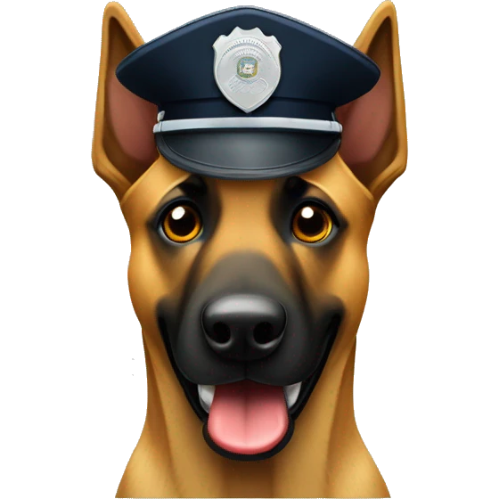 Belgian malinois with police hat emoji