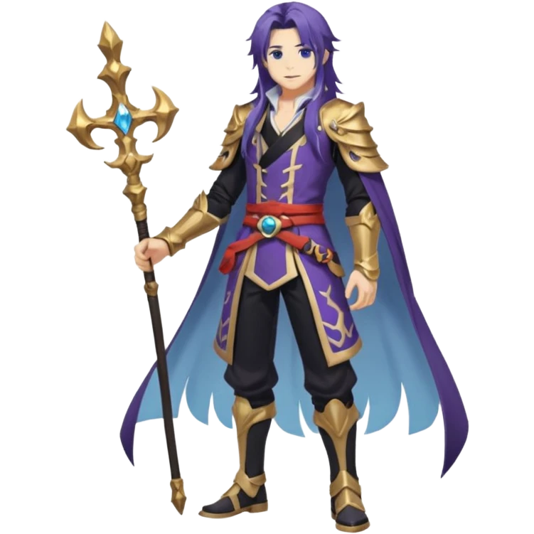 Diluc from Genshin Impact (full body) (tall adult male) (long hair) emoji