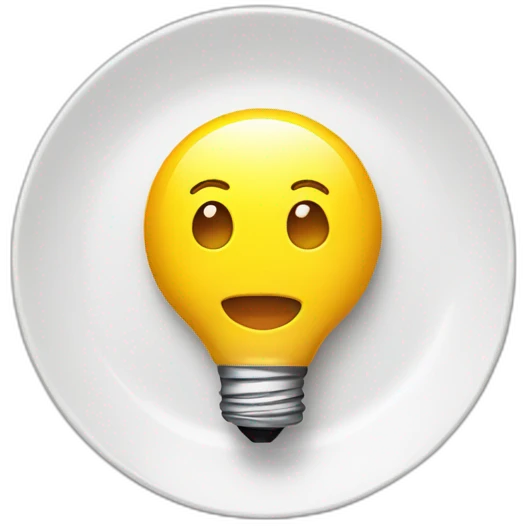 cute-plate-with light bulb emoji