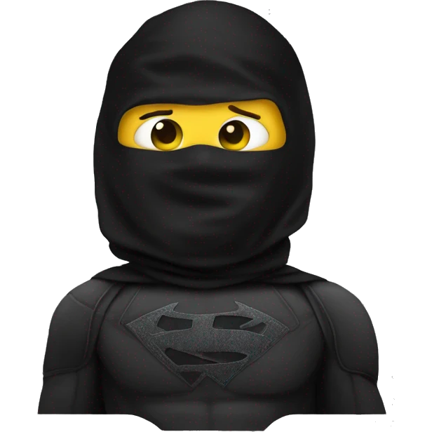 superhero with 3-hole balaclava, everything black emoji