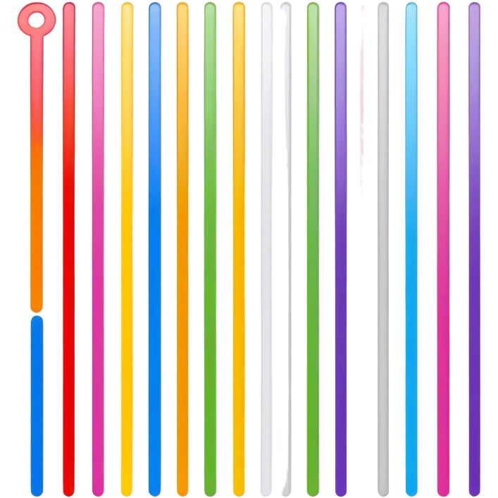 Vertical different coloured lines of numbers representing lines of computed code. emoji
