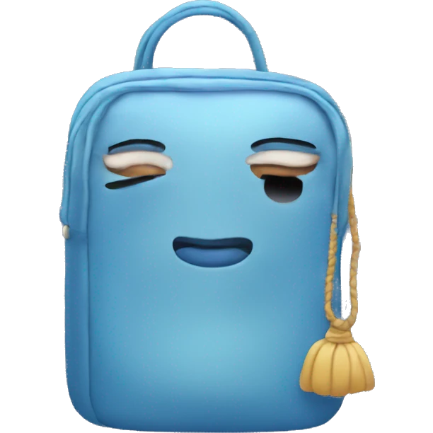 bag with a makeup and is blue  emoji