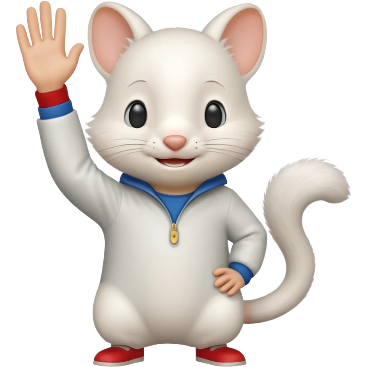 Stuart Little waving, standing upright emoji