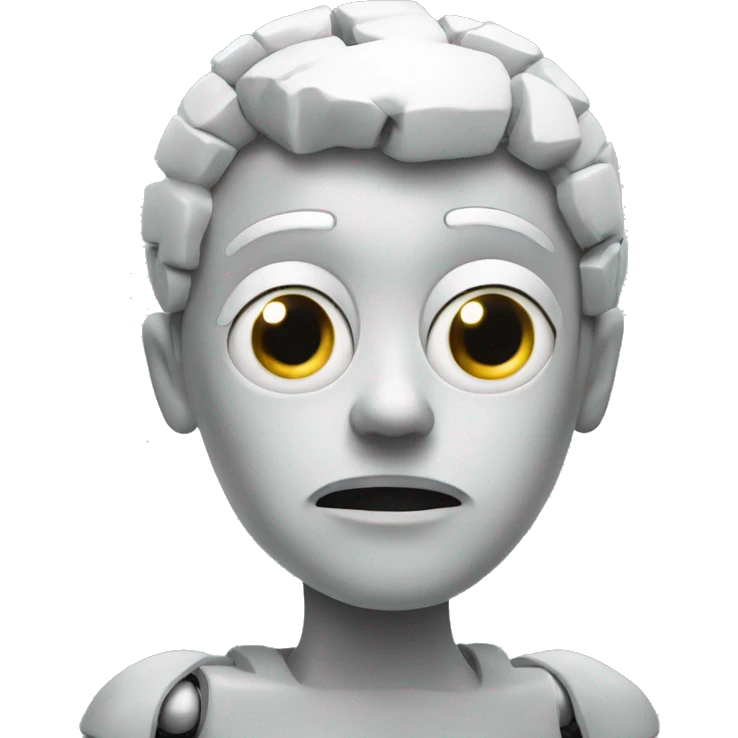 Unhappy artificial intelligence being emoji