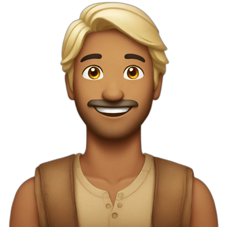 Happy indian man without beard emoji