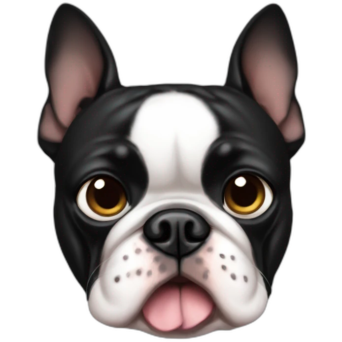really fat och grumpy Boston Terrier emoji