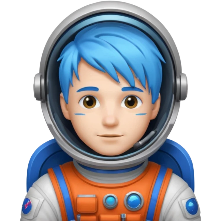 Male astronaut with neon-blue hair emoji