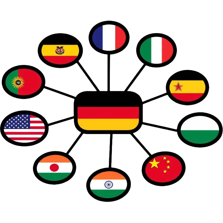 languages translation symbol with multiple flags emoji