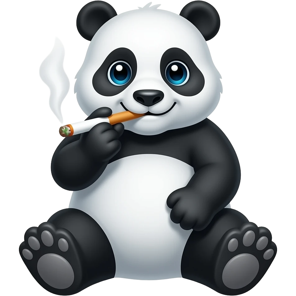 un Panda che fuma erba emoji