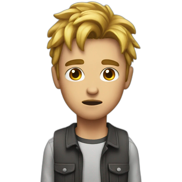Young Man pissed Off but emoji