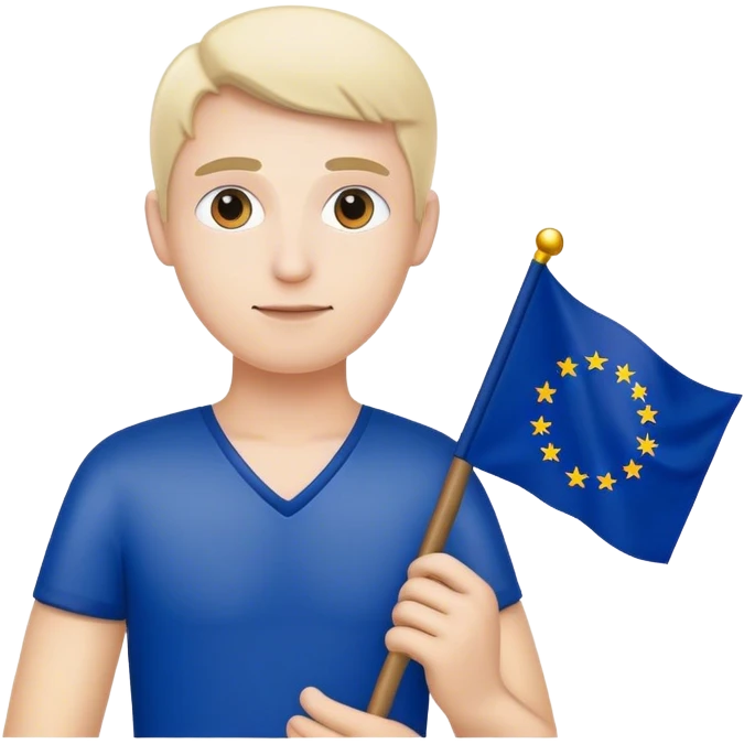 european union enthusiast with flag man emoji