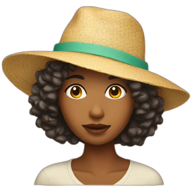 women with summer hat emoji