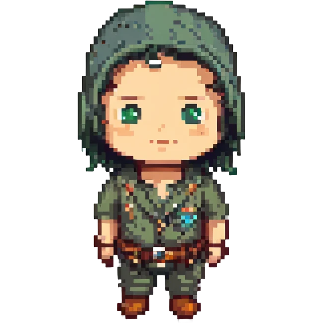 Ehsan in the style of pixel art, 3/4 view emoji