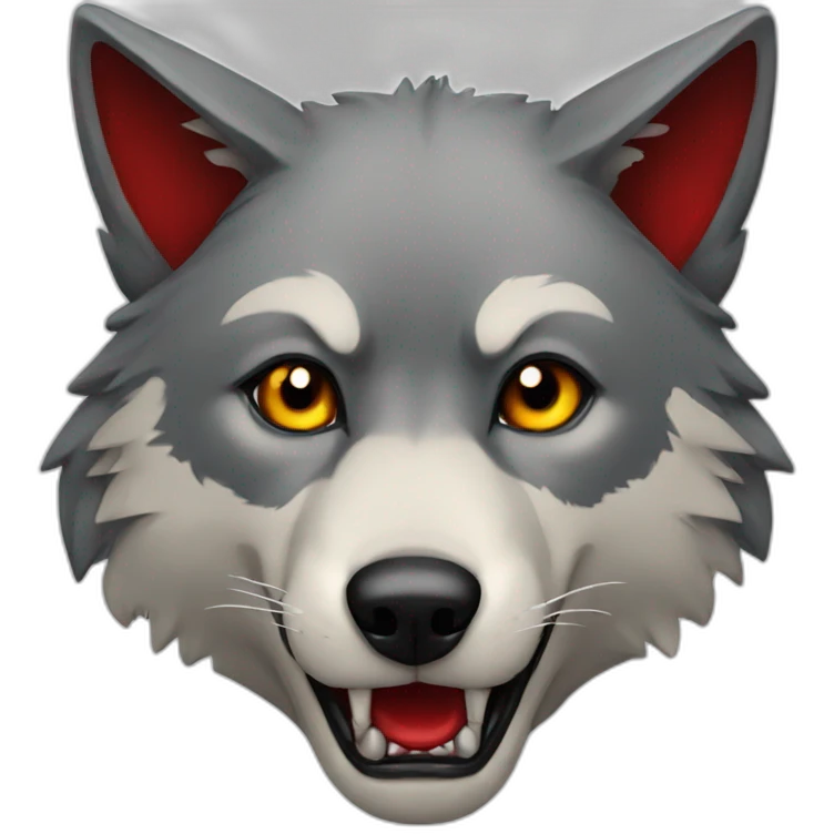 wolf with blood on emoji