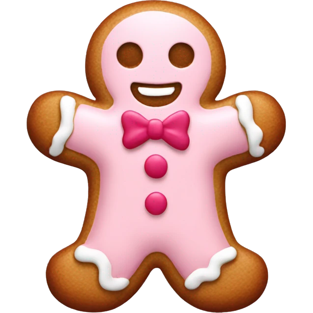 Light Pink gingerbread man  emoji