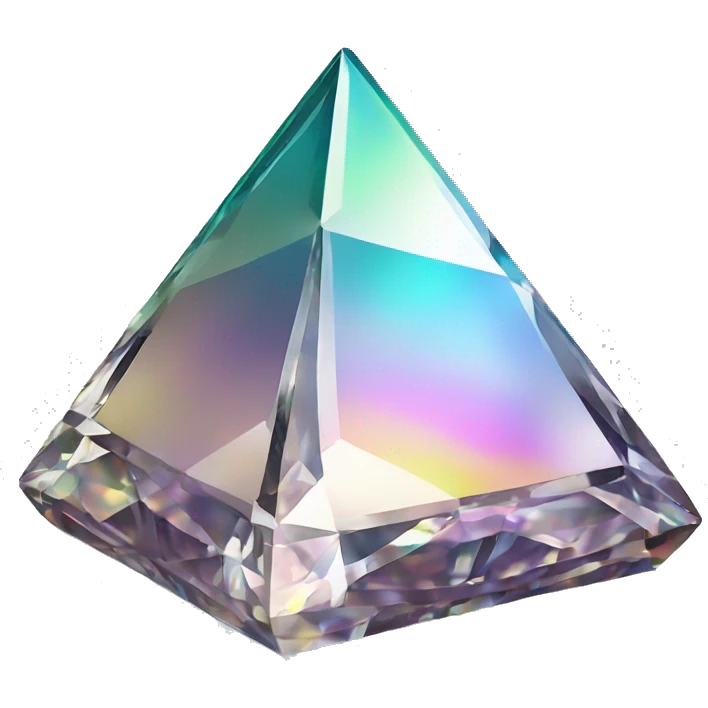 Pyramid-shaped 56-carat iridescent diamond crystal emoji