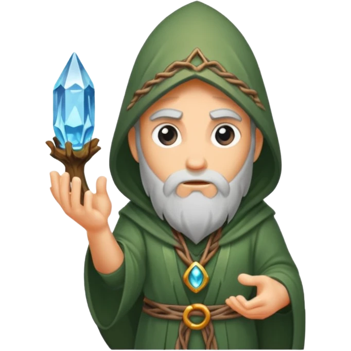 druid character looking through crystal suspiciously emoji