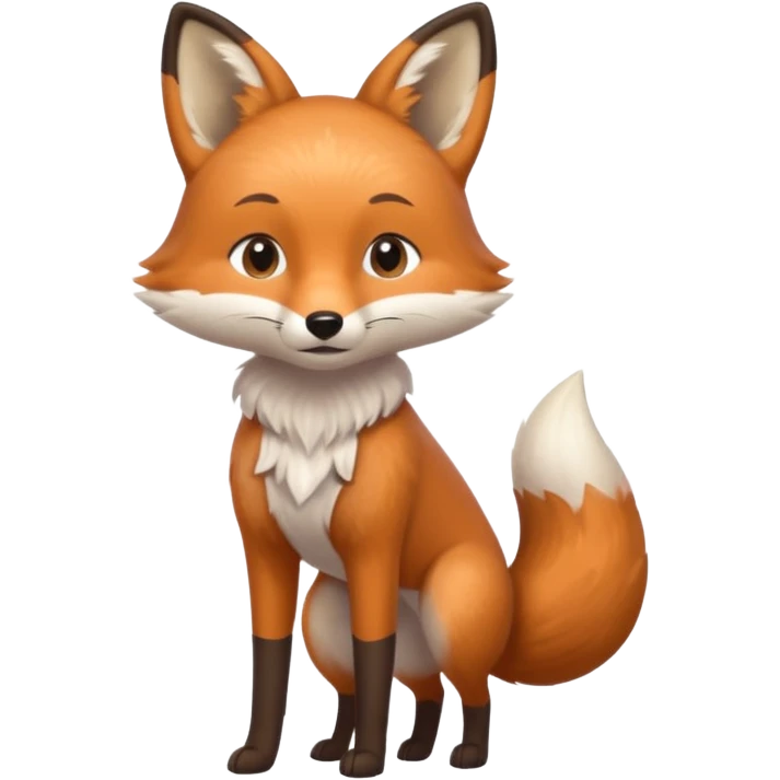 Swete fox standing in doggy style in leggings emoji