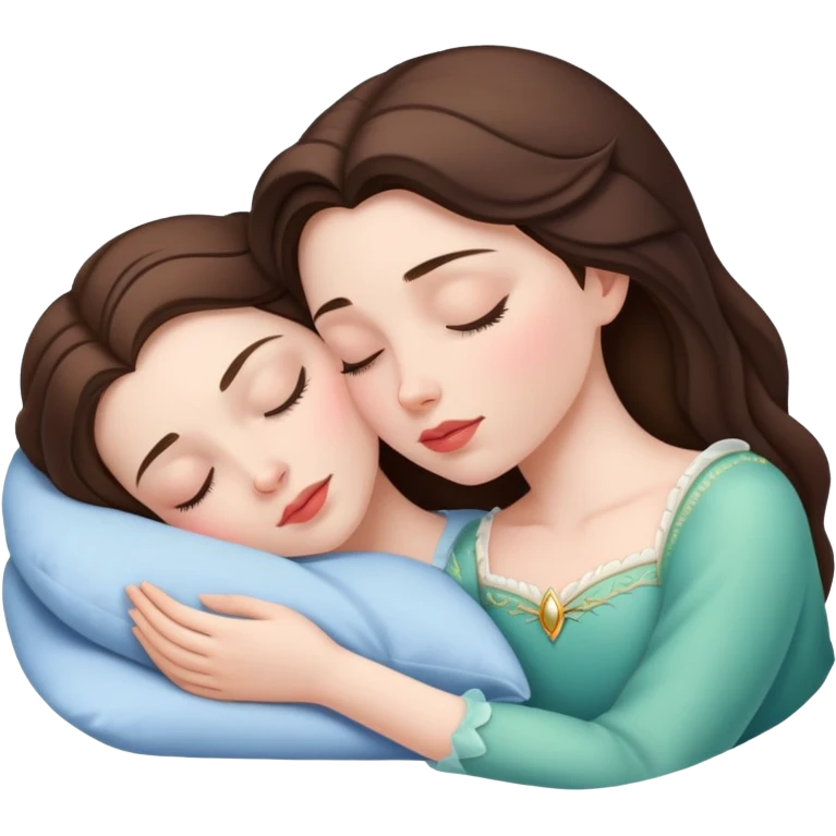 sleeping beauty brunette white girl with emoji