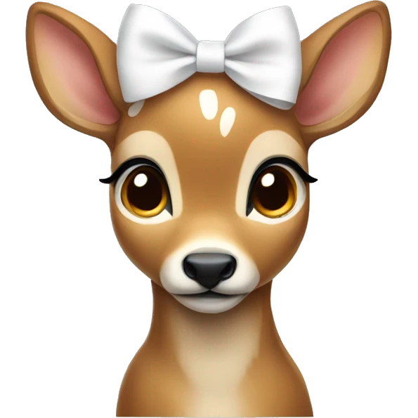fawn wearing a white bow  emoji