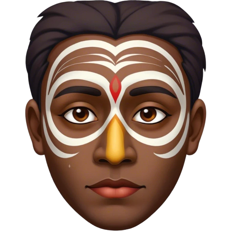 painted face army indian man emoji