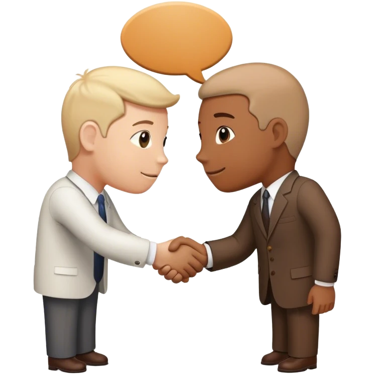 Emoji of networking: two people shaking hands, speech bubbles, or a group in conversation, symbolizing professional connections emoji