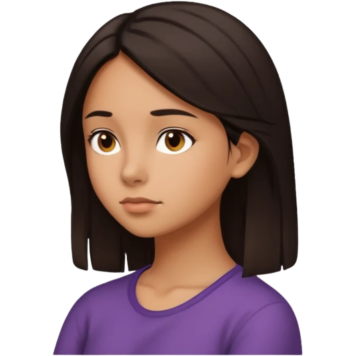 Girl Critical Thinking, side view. emoji