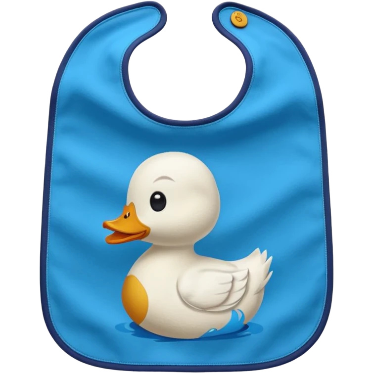 Blue bib with duck print emoji