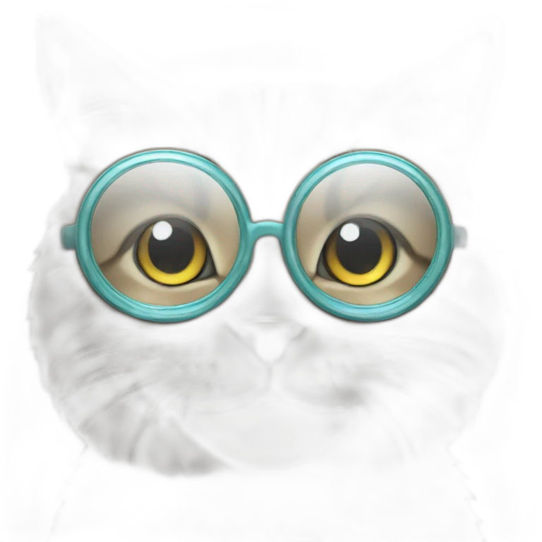 cat with circle glass emoji