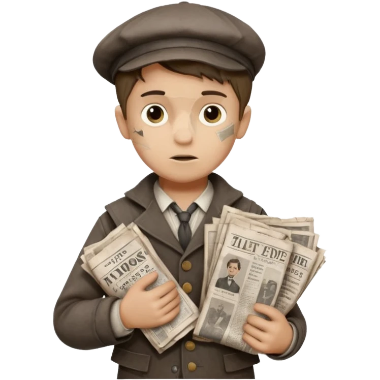 Victorian era poor paper boy emoji
