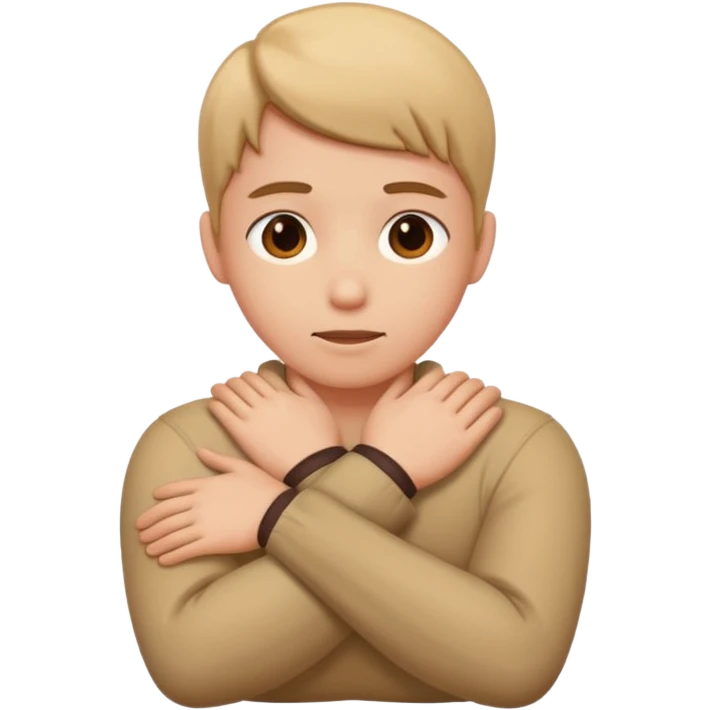 Crossing arms over neck  emoji