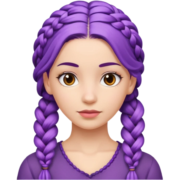 woman with purple braided hair emoji