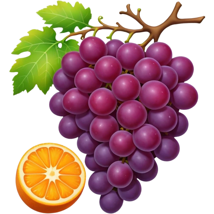 grape and orange emoji