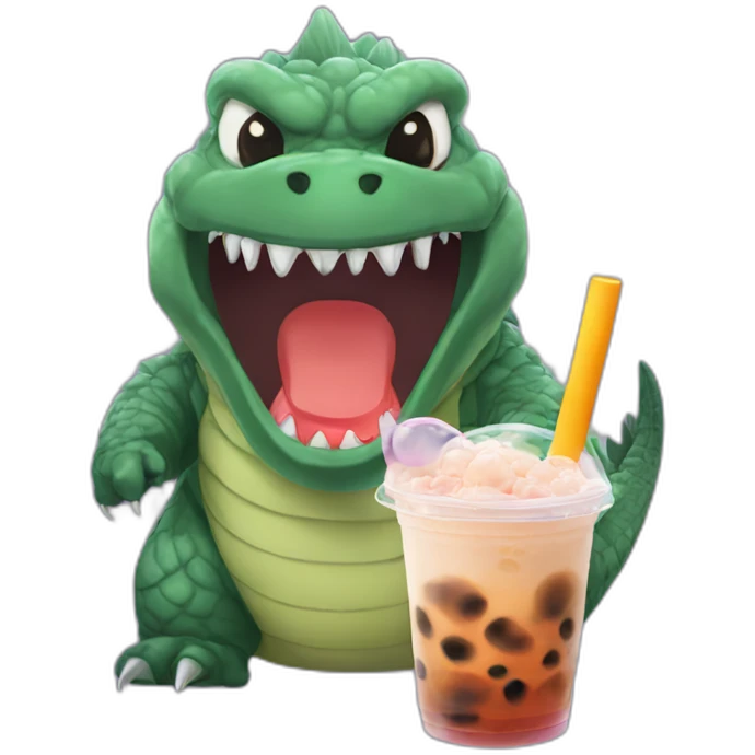 Godzilla bubble tea emoji