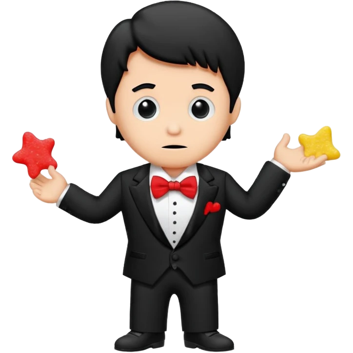 Sour patch kid candy wearing a tuxedo  emoji