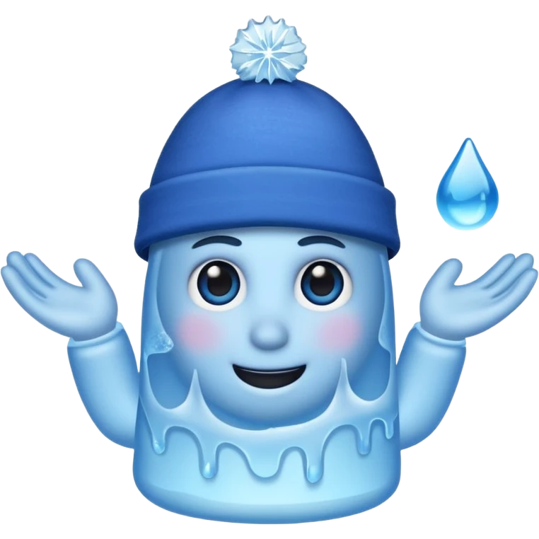 hat tip emoji (i.e. just a hat with a hand, tipping the hat), with a frozen hand emoji