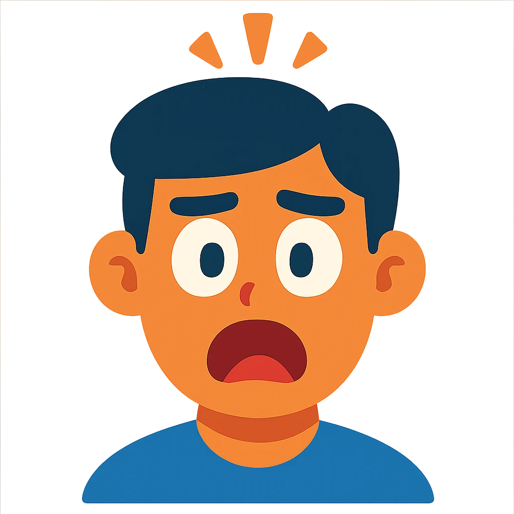 shocked and confused face emoji