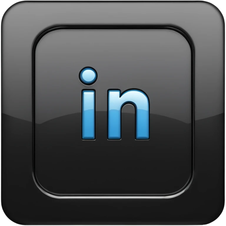 3d Linkedin logo in black emoji