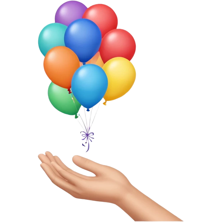balloon flying upward from a hand emoji
