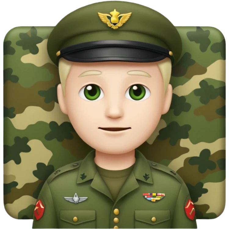 Eine salutierenden Emoji (Hautfarbe: weiß) in Armee Klamotten männlich salutierend emoji