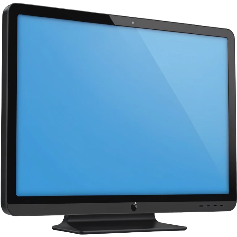 a side profile view of the back of a Black and blue and white PC screen, back facing forward  emoji
