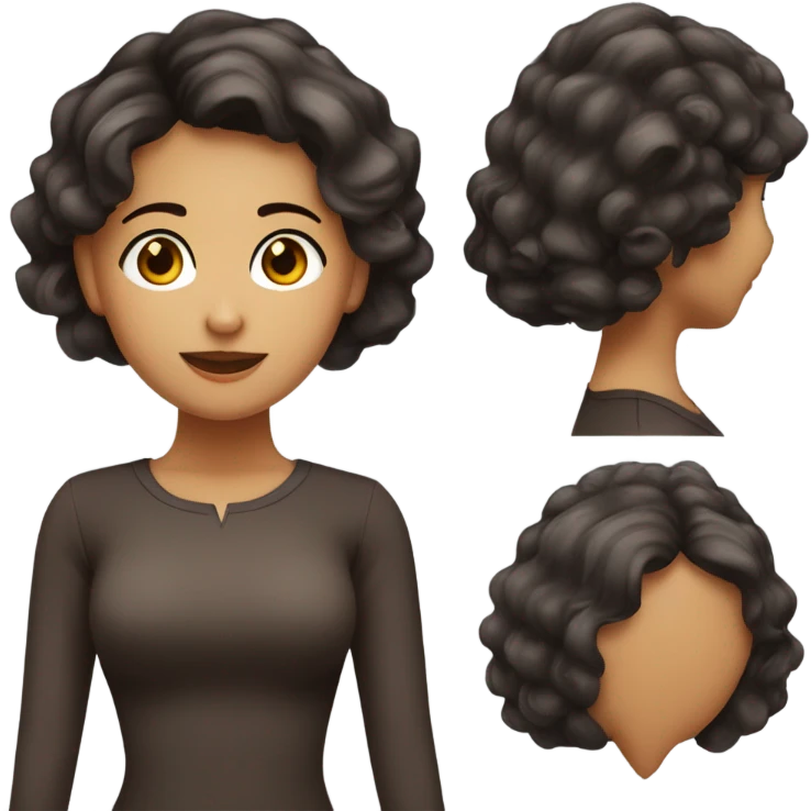 Una persona morenita con cabello liso corto y ojos café  emoji