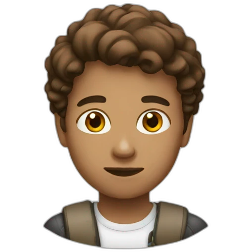 White student with brown hair   emoji