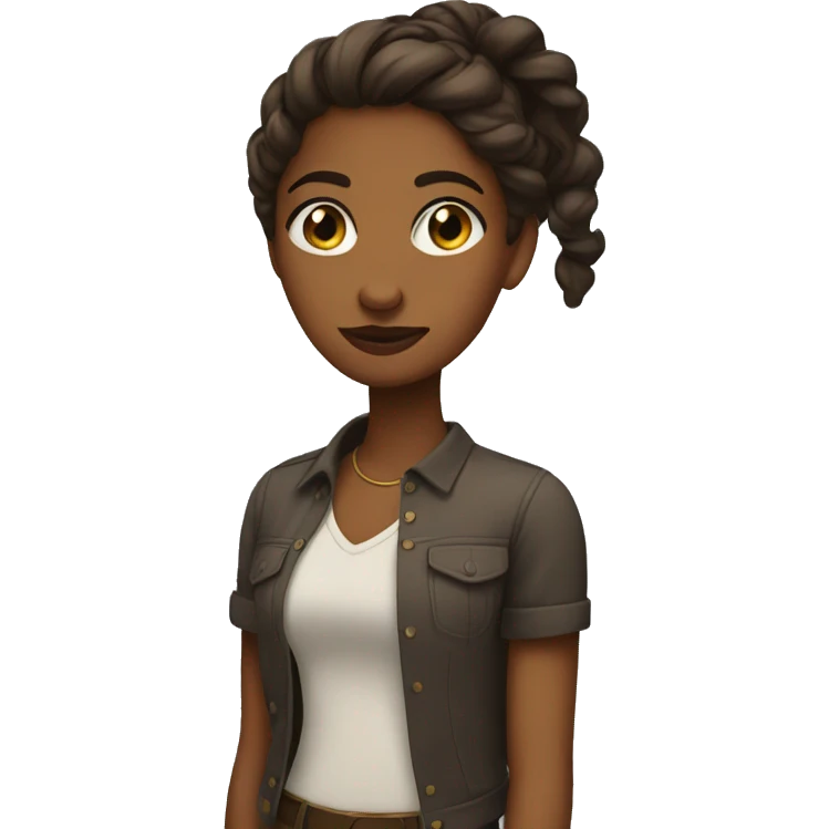 Sassy Brown girl side eyeing  emoji