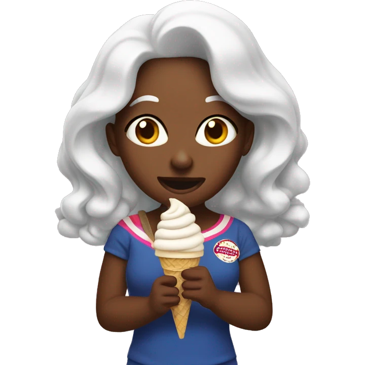 Kamala eating ice cream emoji