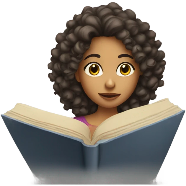 latina with curly hair reading emoji