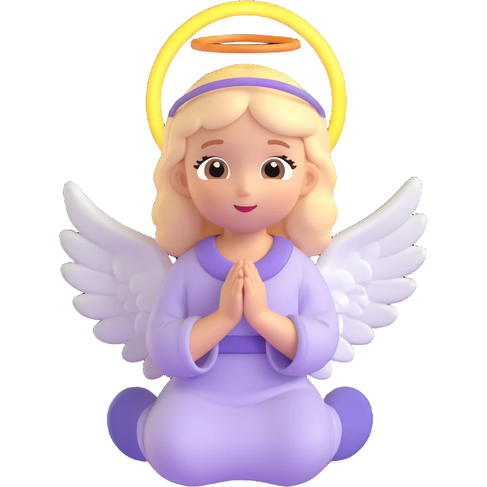 angel, cute face, glowing halo emoji